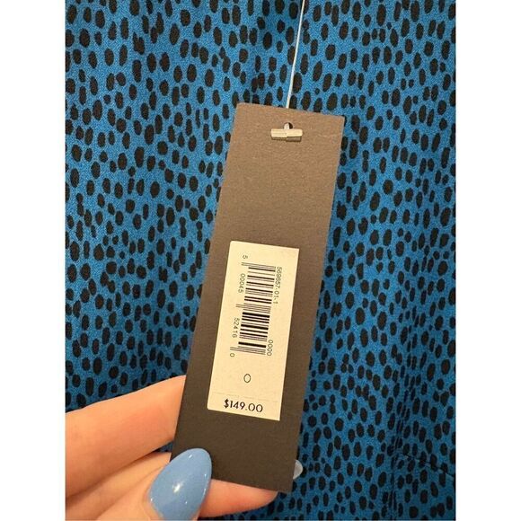 NWT Banana Republic Blue & Black Animal Print Sheath Mini Dress Size 0 MSRP $149 - Picture 6 of 8